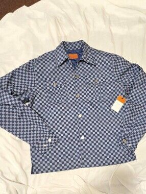 NEW! Rockridge Quilted Jacket In Blue Checker Pattern Size Xl